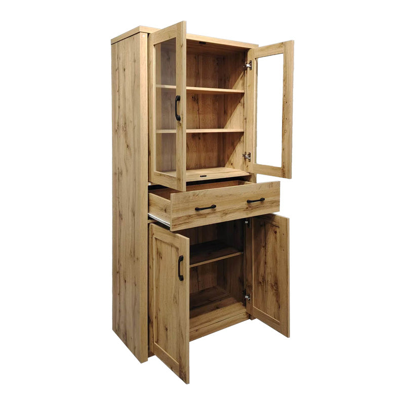 Βιτρίνα-ντουλάπα Nisso  σε oak απόχρωση 80x40x183.5εκ - Pakobazaar
