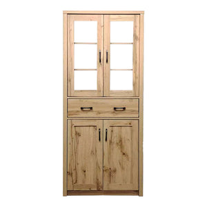 Βιτρίνα-ντουλάπα Nisso  σε oak απόχρωση 80x40x183.5εκ - Pakobazaar