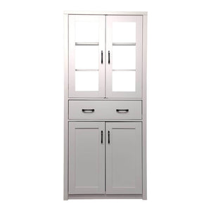 Βιτρίνα-ντουλάπα Nisso  σε λευκή απόχρωση 80x40x183.5εκ - Pakobazaar