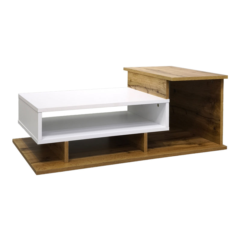 Τραπέζι σαλονιού Nuvele  sonoma-λευκό 90x50x35εκ - Pakobazaar