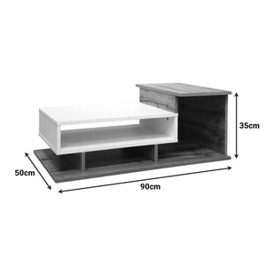 Τραπέζι σαλονιού Nuvele  sonoma-λευκό 90x50x35εκ - Pakobazaar