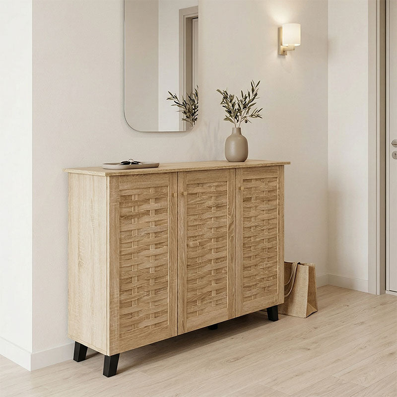 Παπουτσοθήκη-ντουλάπι Mantam  16 ζεύγων sonoma 115.5x34x87εκ - Pakobazaar