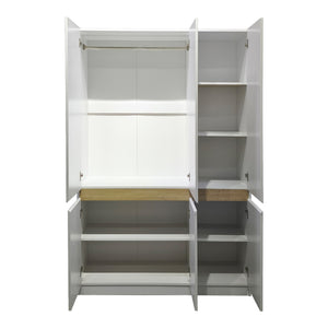 Ντουλάπα τρίφυλλη Merzia   sonoma-λευκό 120x46.5x183εκ - Pakobazaar
