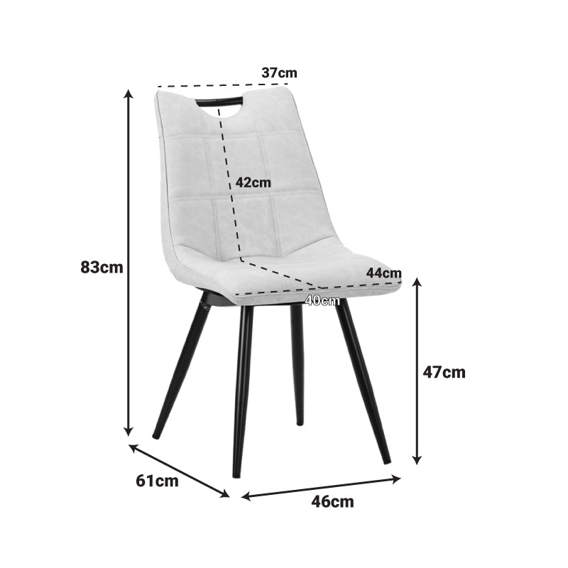 Καρέκλα Nely  PU μπεζ antique-μαύρο πόδι - Image 7