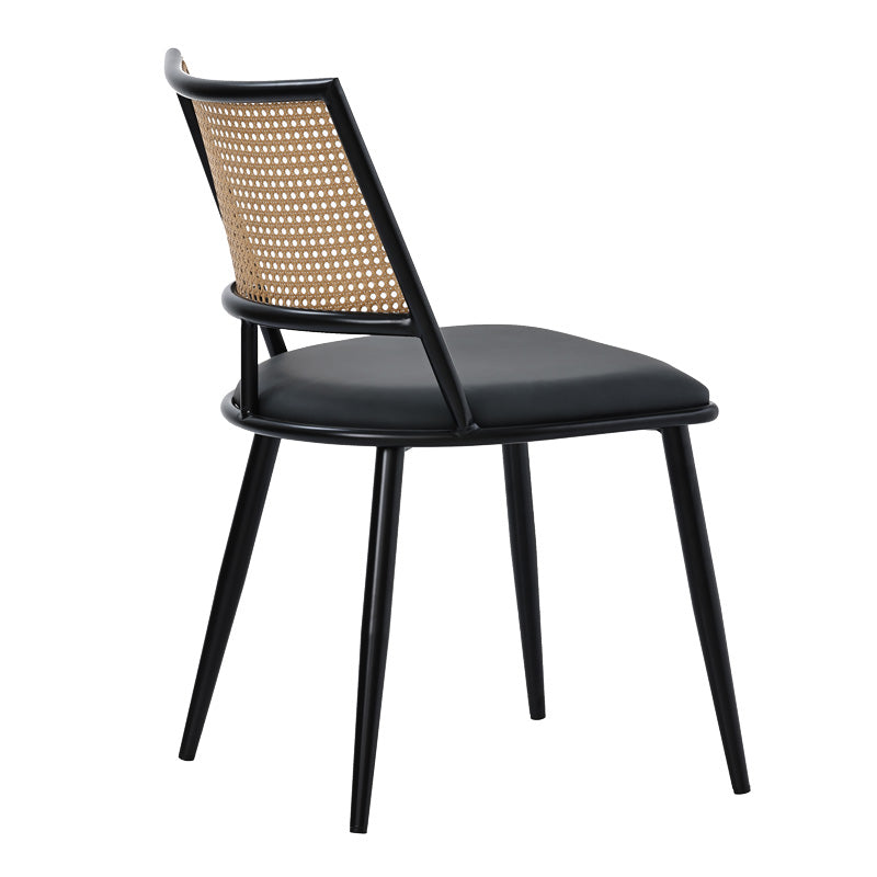 Καρέκλα Giulia  φυσικό pe rattan-ανθρακί pu-μαύρο μέταλλο 49x52x80εκ - Pakobazaar