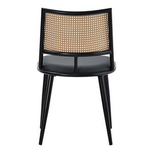 Καρέκλα Giulia  φυσικό pe rattan-ανθρακί pu-μαύρο μέταλλο 49x52x80εκ - Pakobazaar