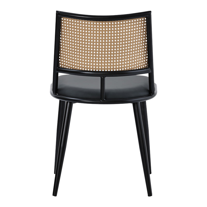 Καρέκλα Giulia  φυσικό pe rattan-ανθρακί pu-μαύρο μέταλλο 49x52x80εκ - Pakobazaar