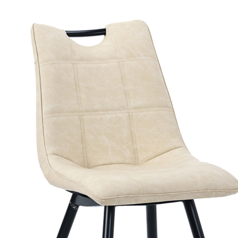 Καρέκλα Nely  pu ανοιχτό μπεζ-πόδι μαύρο μέταλλο 46x61x86εκ - Pakobazaar