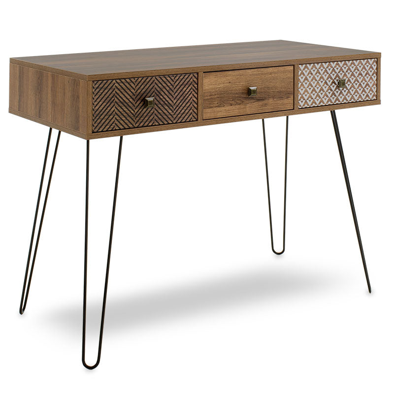 Κονσόλα Boho  καρυδί με μεταλλικά πόδια 100x50,5x74,5εκ - Pakobazaar
