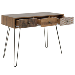 Κονσόλα Boho  καρυδί με μεταλλικά πόδια 100x50,5x74,5εκ - Pakobazaar