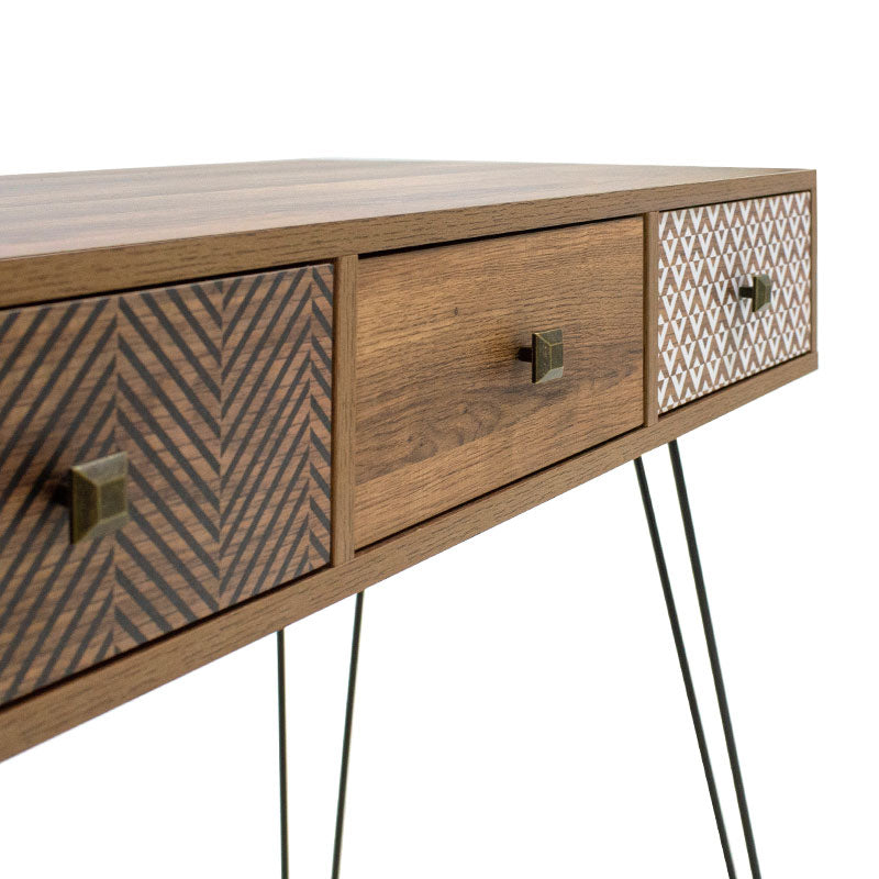 Κονσόλα Boho  καρυδί με μεταλλικά πόδια 100x50,5x74,5εκ - Pakobazaar