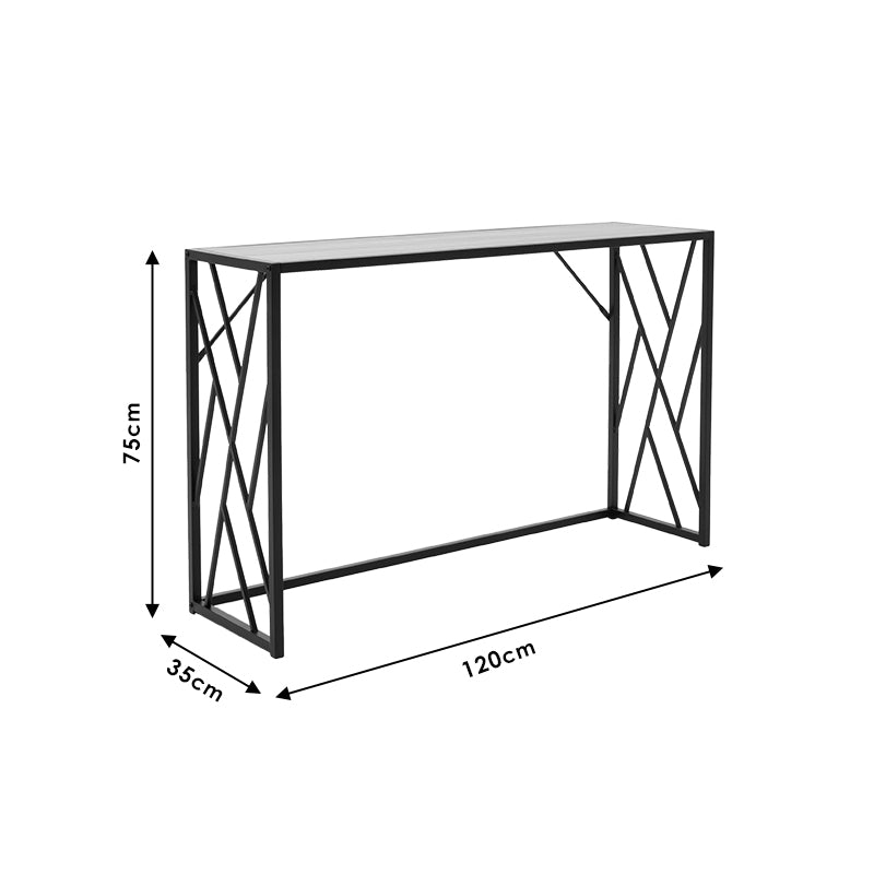 Κονσόλα Ivy  χρώμα καρυδί-μαύρο 120x35x75εκ - Pakobazaar