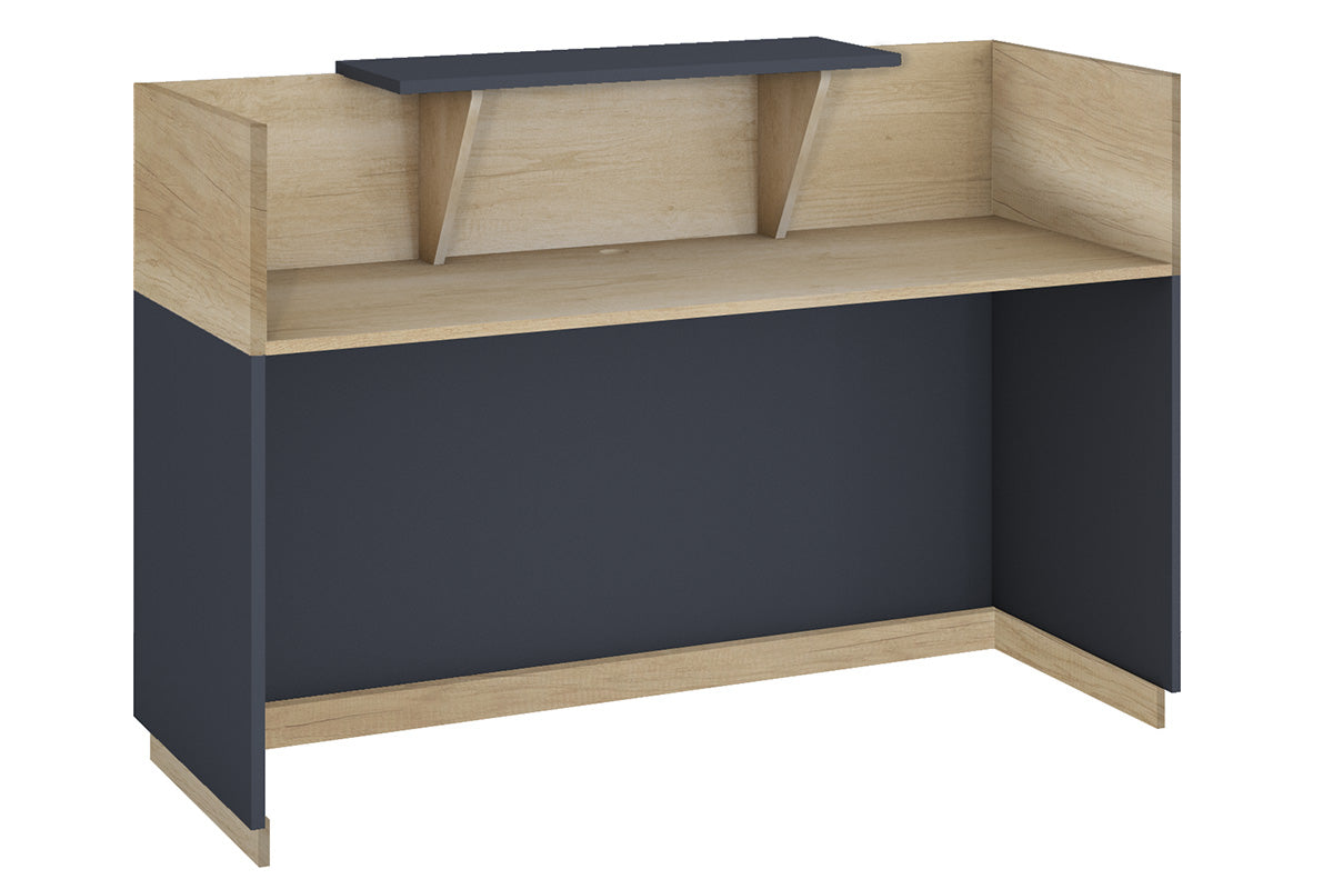Γραφείο reception Lotus  σε χρώμα φυσικό - ανθρακί 180x70x110εκ - Pakobazaar