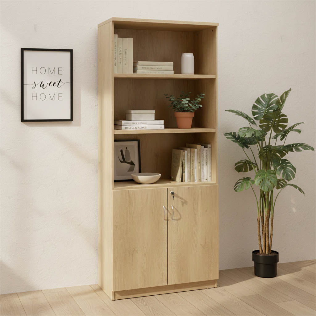 Βιβλιοθήκη γραφείου επαγγελματική Amazon  χρώμα sonoma 80x40x200εκ - Image 1