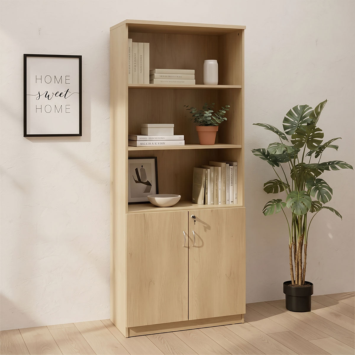 Βιβλιοθήκη γραφείου επαγγελματική Amazon  χρώμα sonoma 80x40x200εκ - Pakobazaar