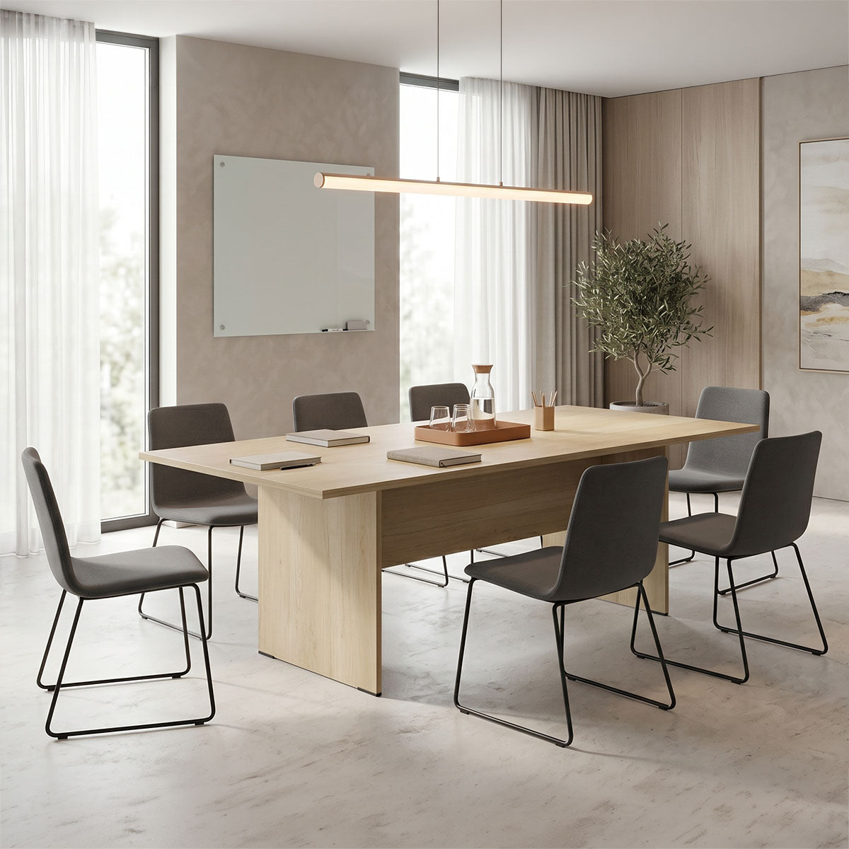 Τραπέζι συνεδριάσεων Amazon  σε oak απόχρωση 200x100x75εκ - Pakobazaar