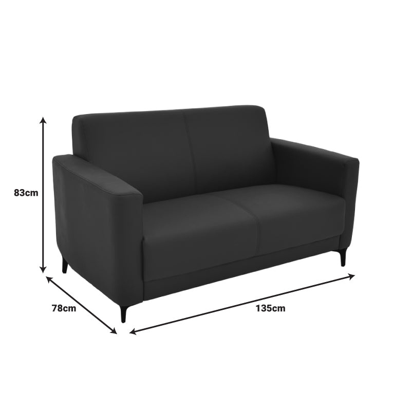 Καναπές διθέσιος Sidica I  PU σε μαύρη απόχρωση 135x78x83εκ - Image 7