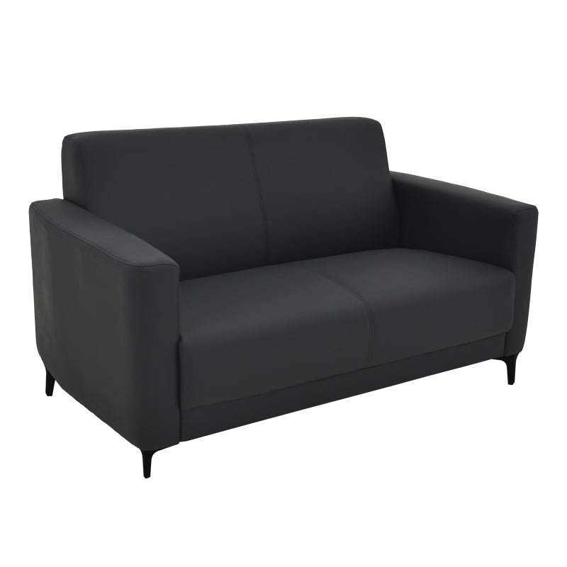 Καναπές διθέσιος Sidica I  PU σε μαύρη απόχρωση 135x78x83εκ - Image 1