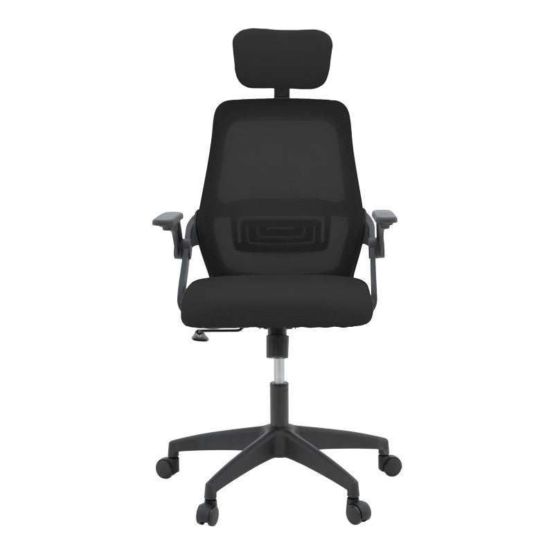Καρέκλα γραφείου Peja  mesh ύφασμα μαύρο 58x60x107-117εκ - Pakobazaar