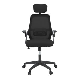 Καρέκλα γραφείου Peja  mesh ύφασμα μαύρο 58x60x107-117εκ - Pakobazaar