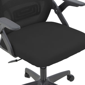 Καρέκλα γραφείου Peja  mesh ύφασμα μαύρο 58x60x107-117εκ - Pakobazaar
