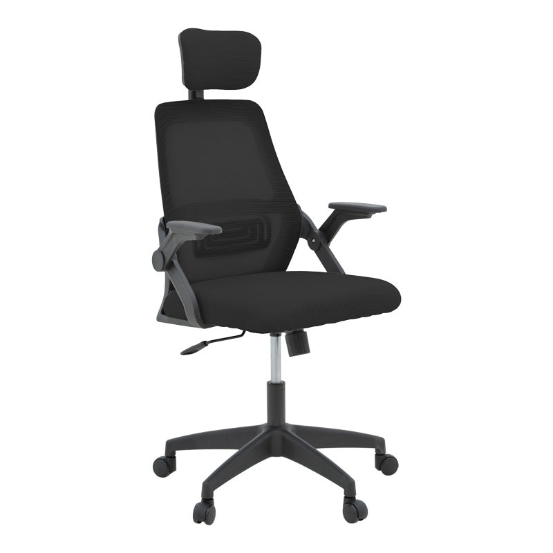 Καρέκλα γραφείου Peja  mesh ύφασμα μαύρο 58x60x107-117εκ - Pakobazaar
