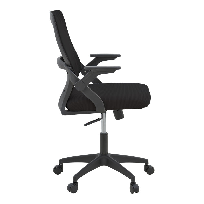 Καρέκλα γραφείου Reji  mesh ύφασμα μαύρο 58x60x89-99εκ - Pakobazaar