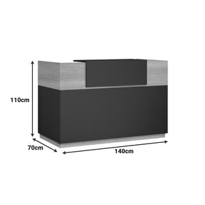 Γραφείο reception Lotus  σε χρώμα φυσικό - ανθρακί 140x70x110εκ - Pakobazaar
