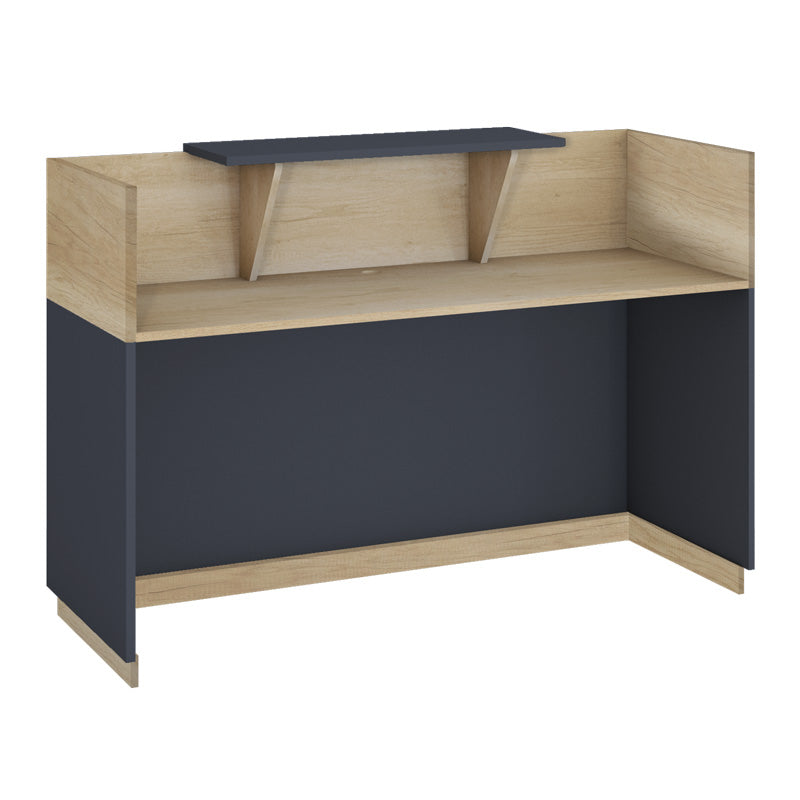 Γραφείο reception Lotus  σε χρώμα φυσικό - ανθρακί 200x70x110εκ - Pakobazaar