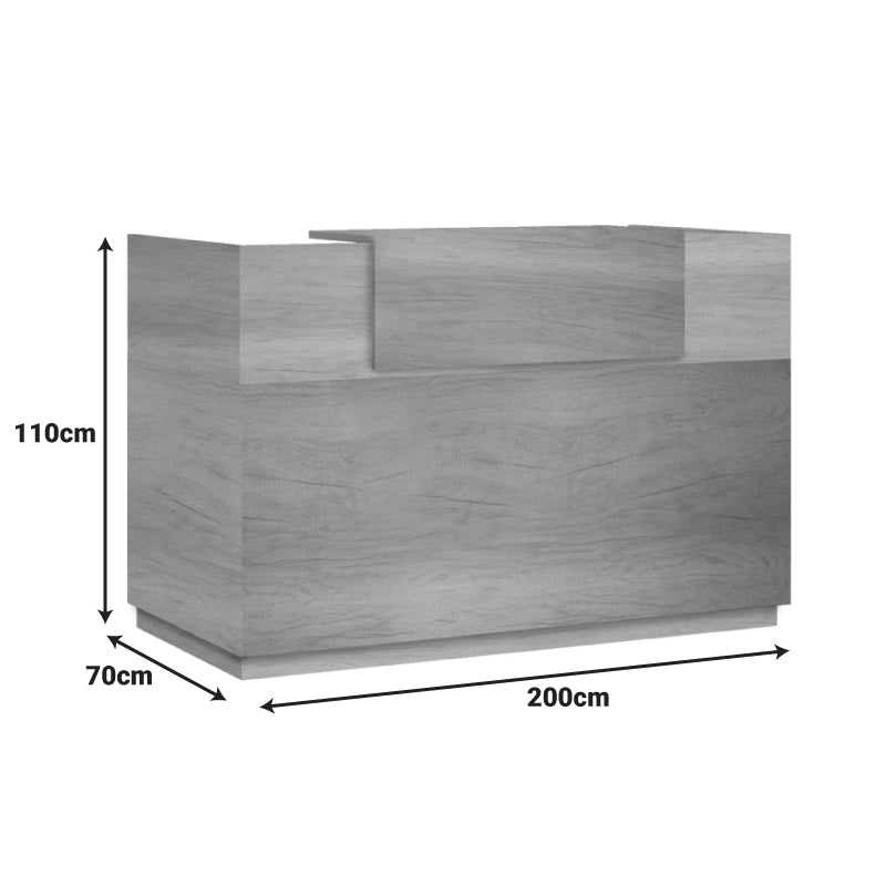 Γραφείο reception Lotus  σε χρώμα φυσικό 200x70x110εκ