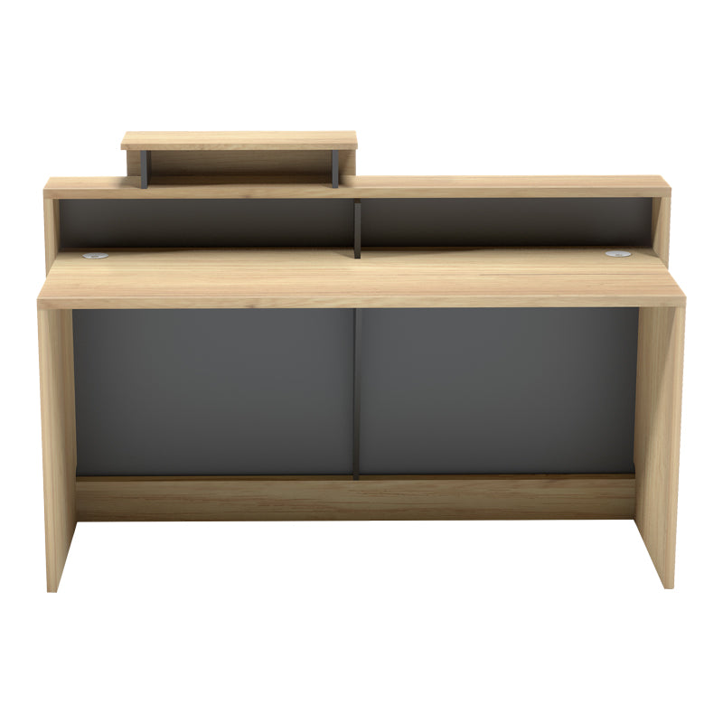 Γραφείο reception Lotus  σε φυσική-ανθρακί απόχρωση 160x60x105εκ - Image 2