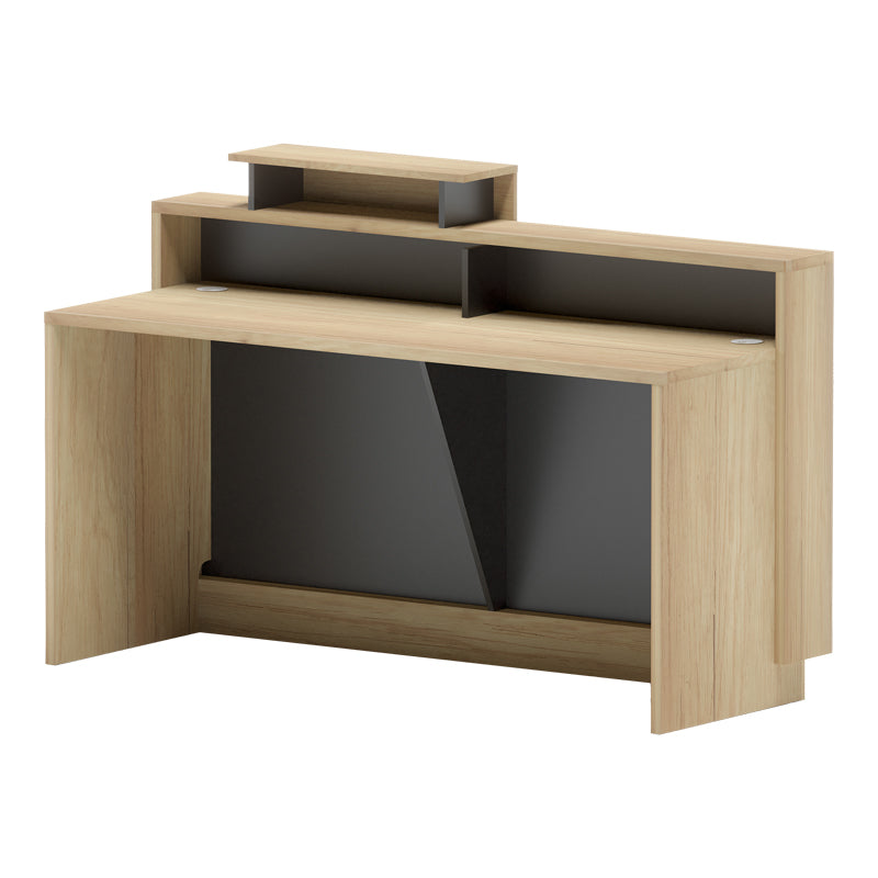 Γραφείο reception Lotus  σε φυσική-ανθρακί απόχρωση 160x60x105εκ - Image 1