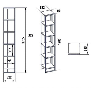 Βιβλιοθήκη Marble  χρώμα λευκό μαρμάρου-χρυσό 32x31,5x178,5εκ