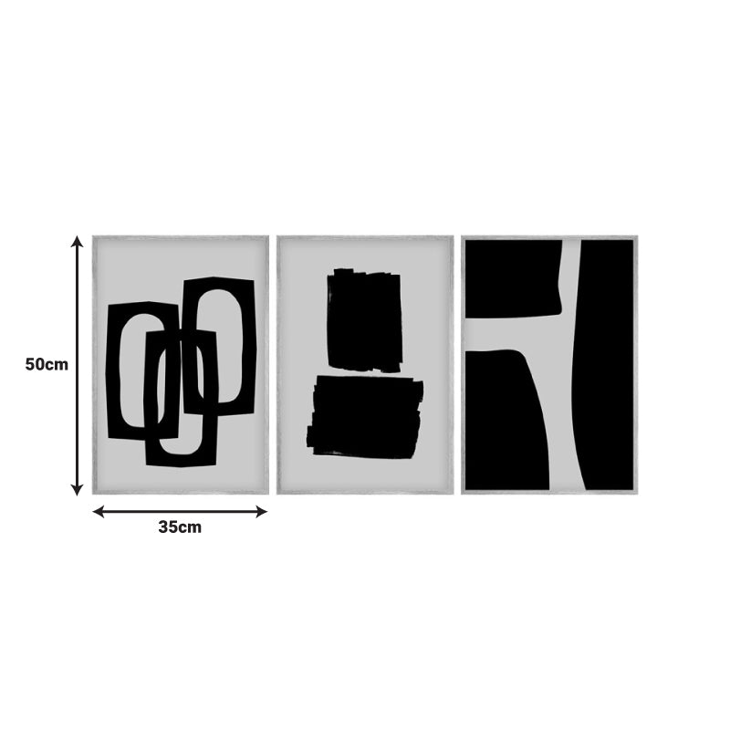 Πίνακας σε καμβά Blacky  τρίπτυχος με ψηφιακή εκτύπωση 50x2x35εκ