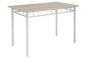 Τραπεζαρία Roza  σετ 5τμχ χρώμα sonoma - πόδια λευκό gloss 120x70x75εκ - Pakobazaar