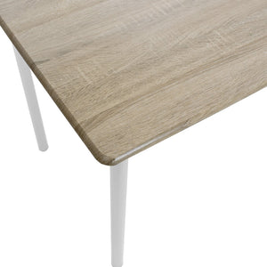Τραπεζαρία Roza  σετ 5τμχ χρώμα sonoma - πόδια λευκό gloss 120x70x75εκ - Pakobazaar