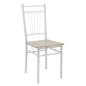Τραπεζαρία Roza  σετ 5τμχ χρώμα sonoma - πόδια λευκό gloss 120x70x75εκ - Pakobazaar