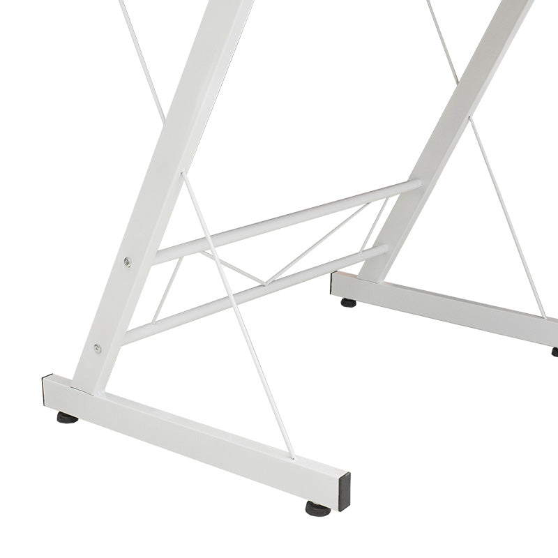 Γραφείο γωνιακό αναστρέψιμο Levi -MDF χρώμα oak-λευκό 158x120x73εκ