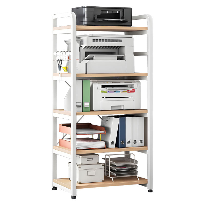 Ραφιέρα επιδαπέδια Lito  μέταλλο λευκό-φυσικό 60x40x140εκ - Image 2