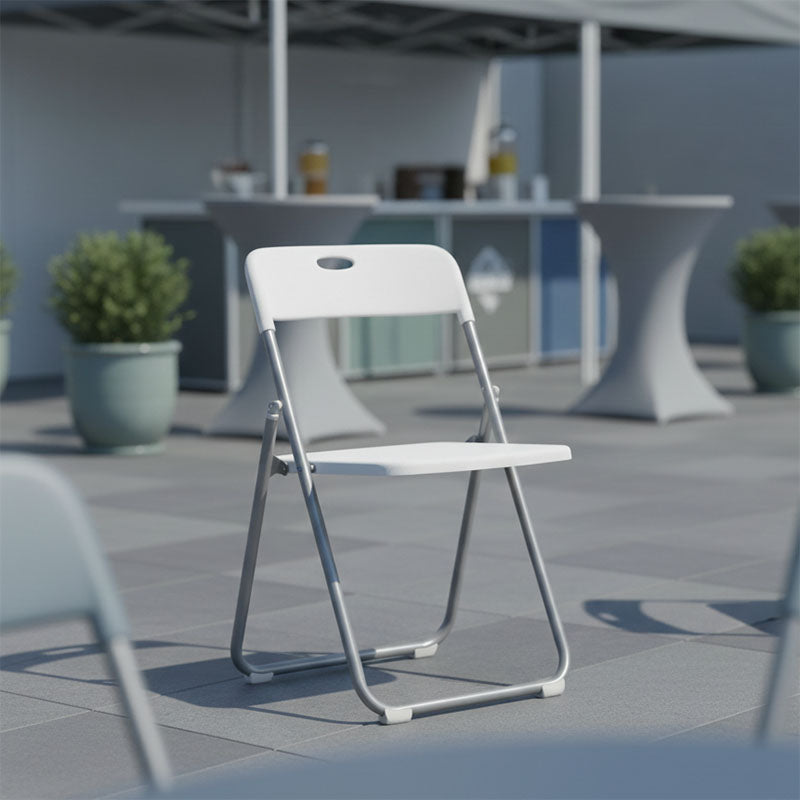 Καρέκλα πτυσσόμενη Daxton  PP λευκό-ασημί 49x46.5x73.5εκ - Image 2