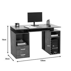 Γραφείο υπολογιστή Liberion  καρυδί 120x55x76εκ - Pakobazaar