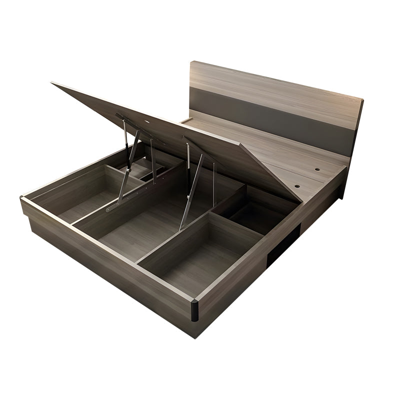 Κρεβάτι Daizy  μονό με αποθηκευτικό χώρο ανοιχτό καρυδί-γκρι 120x200εκ - Image 3