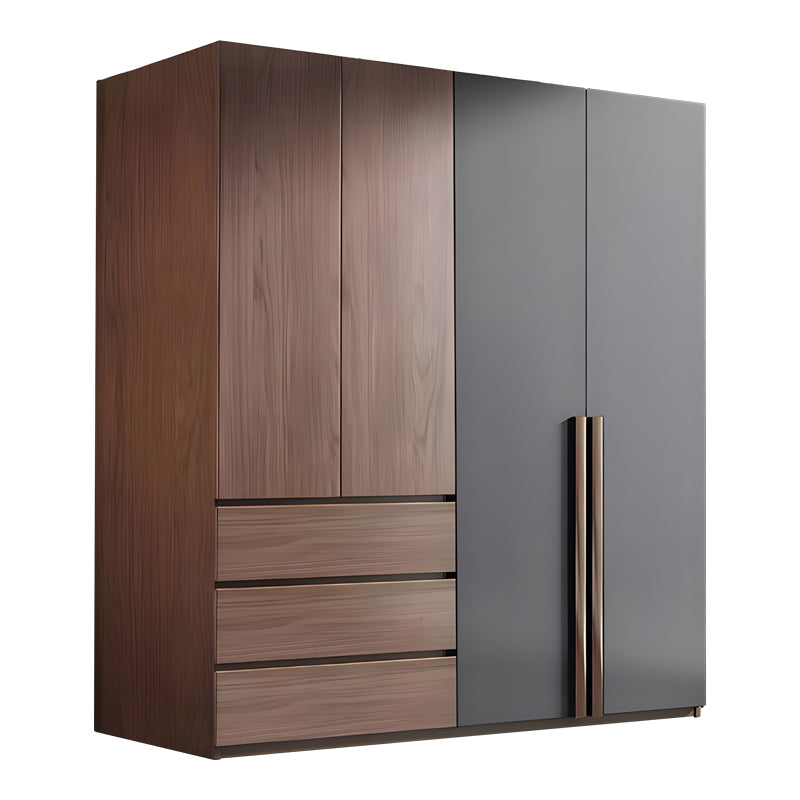Ντουλάπα Sonlen  σε καρυδί-ανθρακί απόχρωση 160x52x195εκ - Image 1