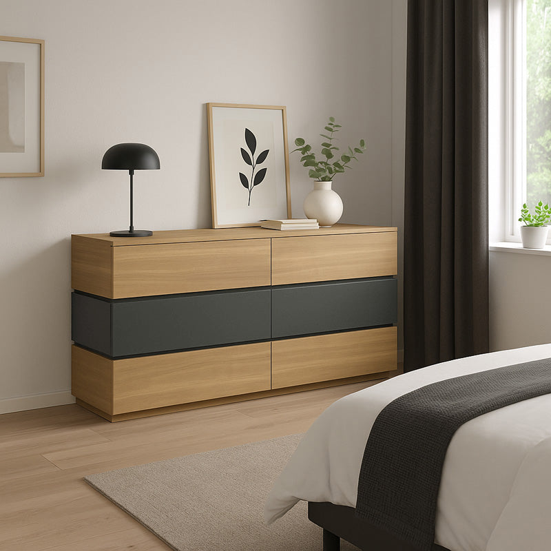Συρταριέρα Sonlen  mdf σε ανθρακί-sonoma απόχρωση 120x40x72εκ - Image 2