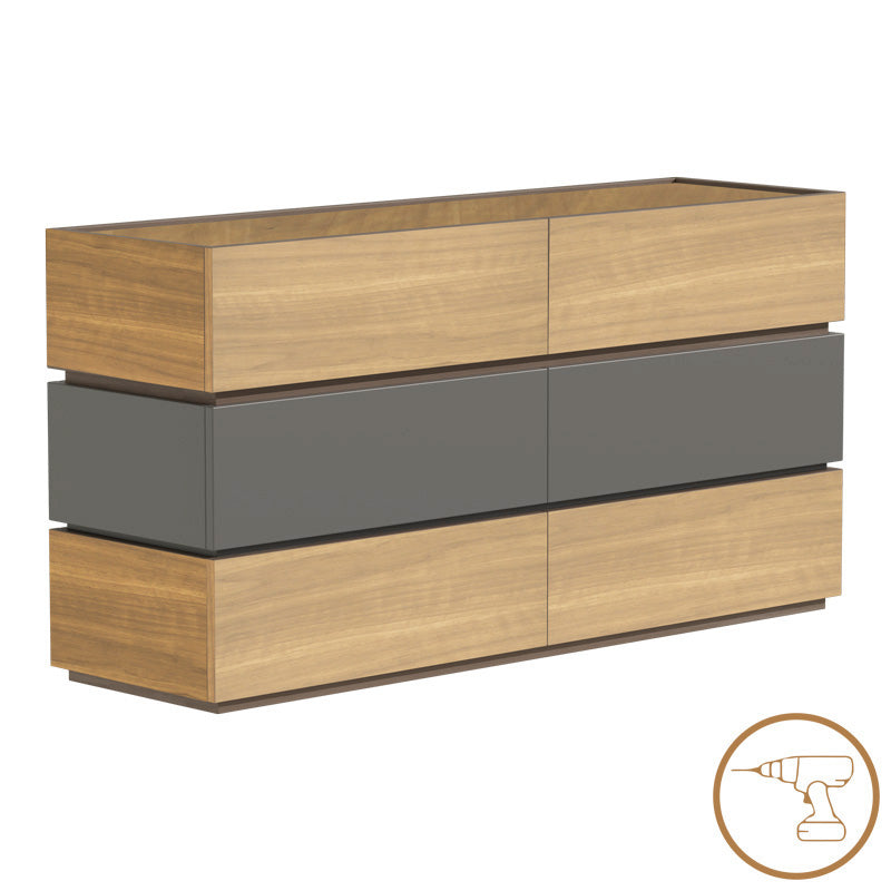 Συρταριέρα Sonlen  mdf σε ανθρακί-sonoma απόχρωση 120x40x72εκ - Image 1