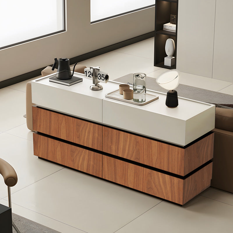 Συρταριέρα Sonlen  mdf σε καρυδί-μπεζ απόχρωση 120x40x72εκ - Image 2