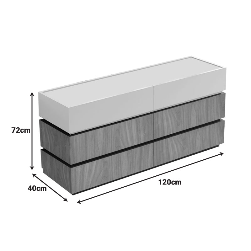 Συρταριέρα Sonlen  mdf σε καρυδί-μπεζ απόχρωση 120x40x72εκ - Image 4