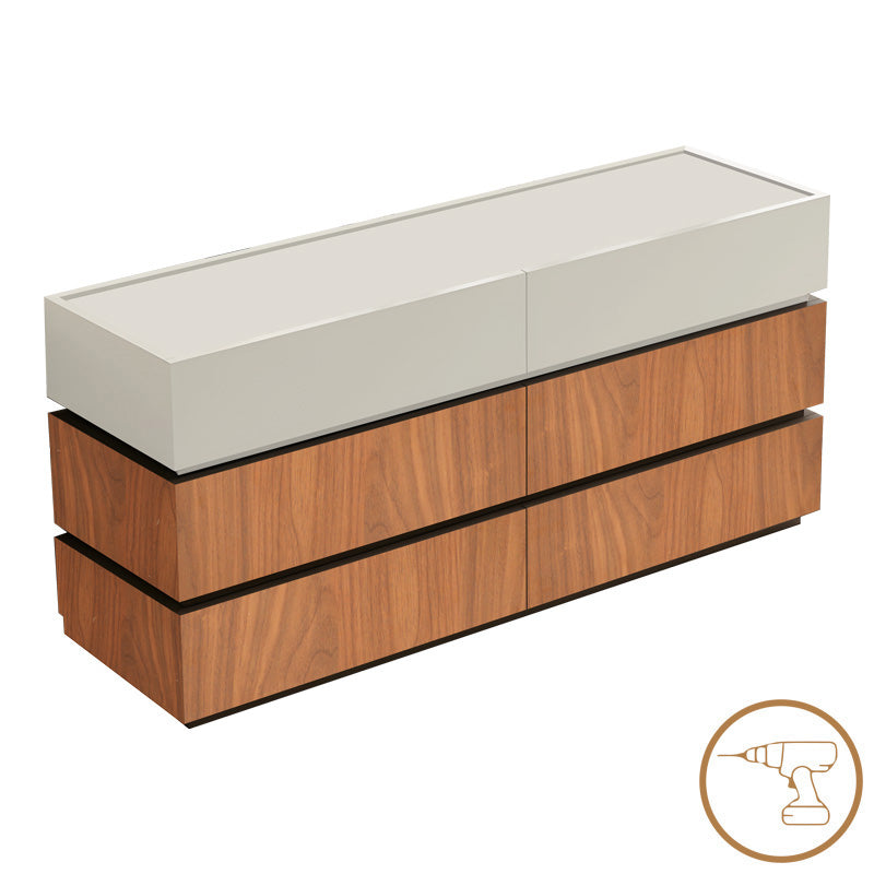 Συρταριέρα Sonlen  mdf σε καρυδί-μπεζ απόχρωση 120x40x72εκ - Image 1