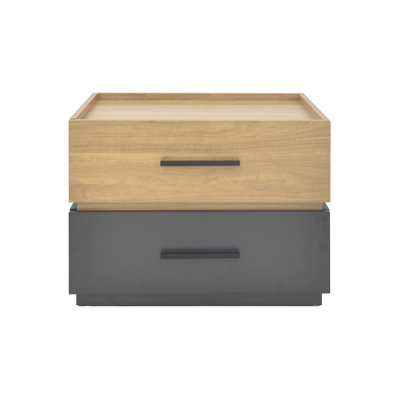 Κομοδίνο Sonlen  mdf σε sonoma-ανθρακί απόχρωση 60x40x44.5εκ - Image 2