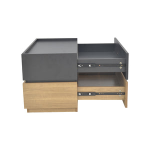 Κομοδίνο Sonlen  mdf σε sonoma-ανθρακί απόχρωση 60x40x44.5εκ - Image 5